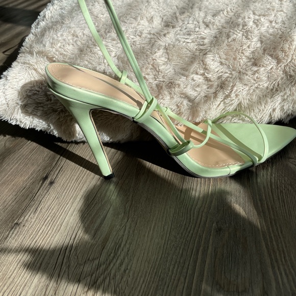 Strappy Mint Green Heels - Picture 5 of 13